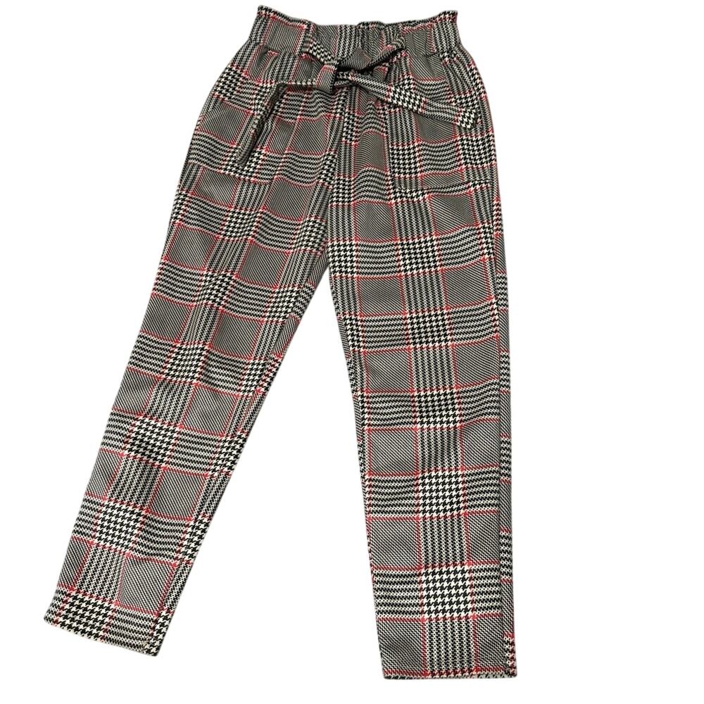Soho Apparel  plaid pants womens size Lg.  Polyester/spandex hand wash cold only